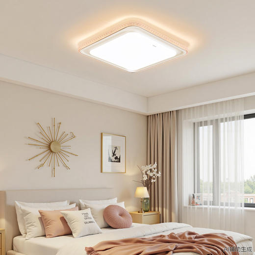 欧普（OPPLE）led吸顶灯具家用方形卧室灯儿童现代简约馨房间灯沐心 商品图4