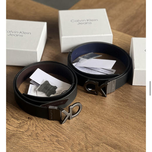 独家订单 ！！正品保真！！ CK 男士 皮质经典商务休闲腰带针扣皮带 旋转头！！两面使用 商品图0
