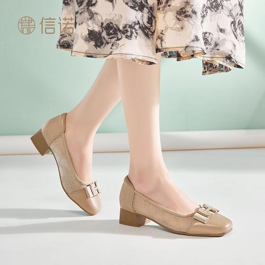 信诺网纱妈妈鞋2025新款夏季粗跟软底单鞋中老年透气休闲凉鞋女款5C1935-11 商品图3