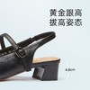 信诺羊皮粗跟包头凉鞋女2025夏季新款优雅时尚法式方头一字带凉鞋X5C032-58 商品缩略图3
