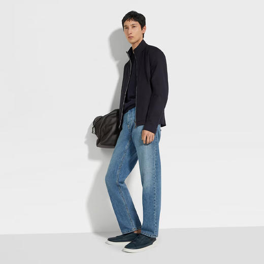 ZEGNA 杰尼亚 男士 Motorin 100cc 超细纤维长袖外套 深蓝色 UFTD3A9 FCT575 B09 商品图3