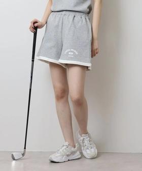 CECIL McBEE green 高尔夫女士 印花logo抽绳短裤 宽松舒适简约百撘