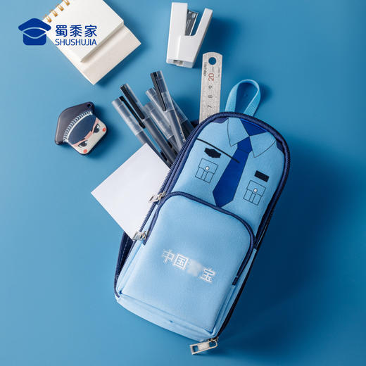 【蓝衬笔袋】大容量学习文具袋儿童铅笔收纳袋 商品图7