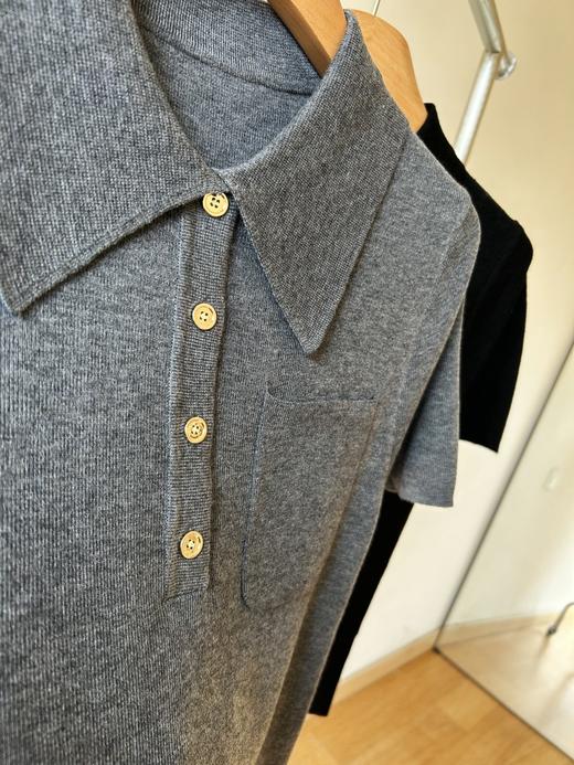 圣罗兰同款POLO小兜羊毛天丝衫 商品图7