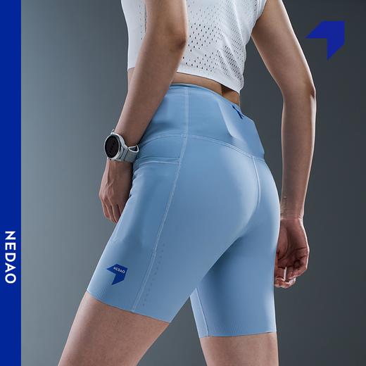 内道灵动力平纹收纳四分防滑紧身裤女款越野跑马拉松半弹跑步紧身裤 商品图0