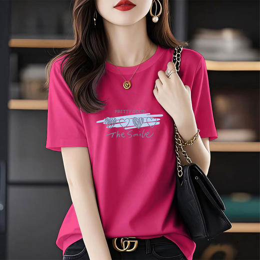 百媚生 100%棉短袖T恤宽松上衣1197 商品图9