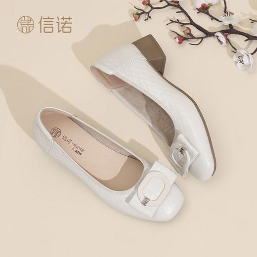 信诺舒适单鞋女2025新款女鞋真皮软底中年女士皮鞋通勤气质妈妈鞋5C5009-26 商品图5