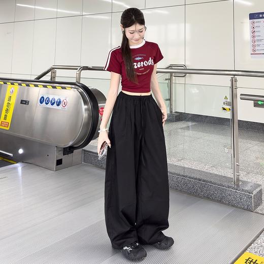 【YW】无忧购美式高腰宽松慵懒休闲薄款拼接窄版阔腿速干运动裤LB-41026(截单后7天发货) 商品图4