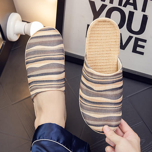 雀说 【2双】透气亚麻四季居家布艺凉拖鞋（颜色备注） 商品图8