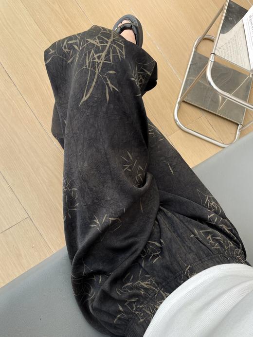 【YW】无忧购中老年妈妈国风复古印花宽松阔腿直筒休闲裤 商品图1