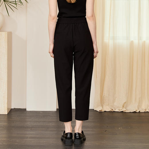 VIVIAN LIU D2527501春女装新款时尚斜插兜松紧腰针织小西裤 商品图1