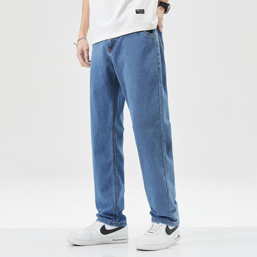 圣得西男士牛仔裤亲肤舒适25春夏新款直筒宽松休闲裤阔腿垂感长裤 商品图1