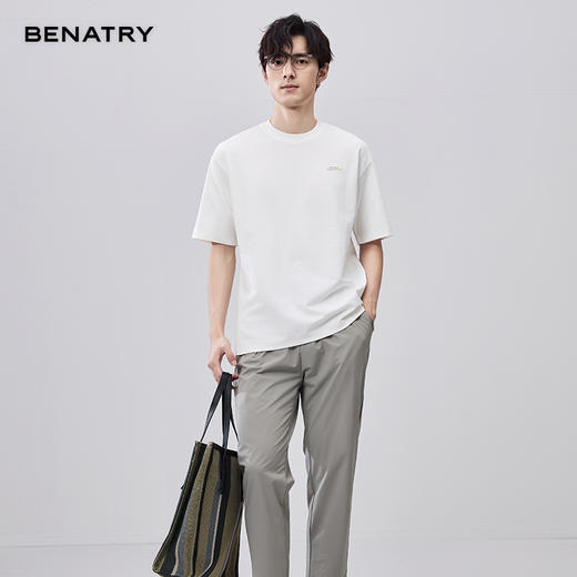 贝纳川特殊面料定制小标款圆领短袖T恤ECF214008 商品图11