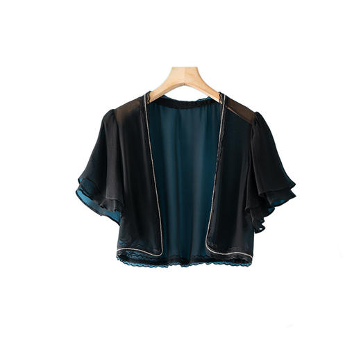 丁摩真丝 防晒衣女桑蚕丝外搭披肩开衫薄外套沙滩空调衫短蕾AL6670 商品图4