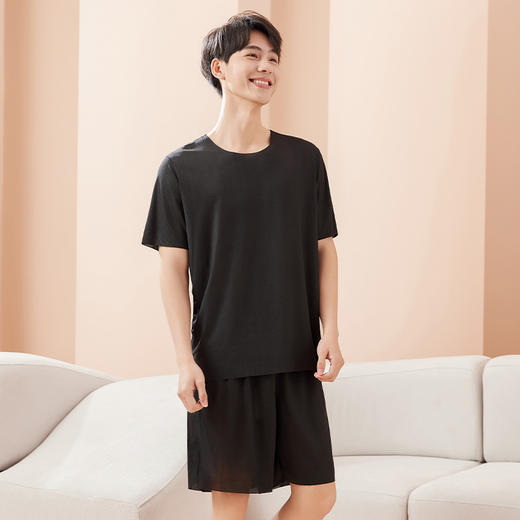 【29.9抢❗️冰丝无痕家居服套装】抖音爆款无痕情侣睡衣女，夏季冰丝清凉短袖圆领男女时尚家居服套装QQ 商品图8