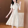 雀说蕾丝旗袍新中式礼服裙新款复古立领连衣裙AL7984 商品缩略图2