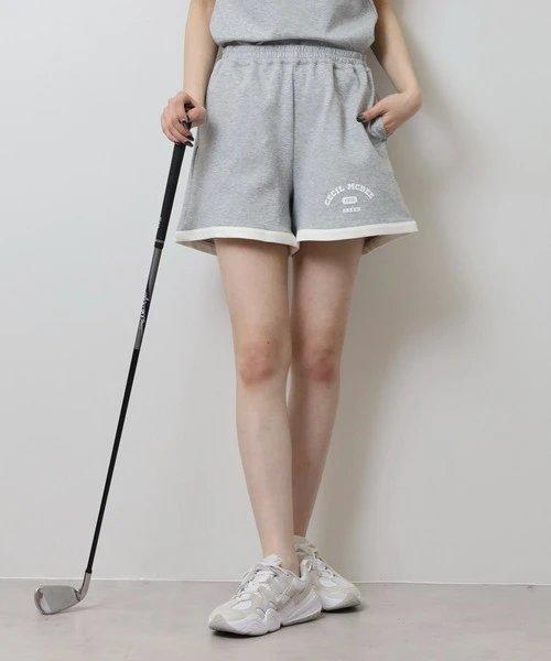 CECIL McBEE green 高尔夫女士 印花logo抽绳短裤 宽松舒适简约百撘 商品图2