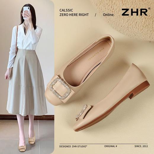 ZHR则则真皮一脚蹬单鞋软底豆豆鞋妈妈鞋2025新款气质百搭女鞋子 商品图1