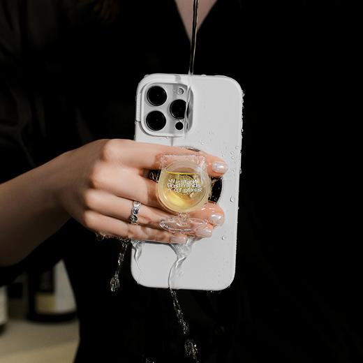 【上菜了! À Table!】摇摇气泡酒 PopSockets x gula 联名系列 POPGRIP泡泡骚手机粘贴式气囊支架 Tidepool流沙系列 白色 食物 字母 商品图1
