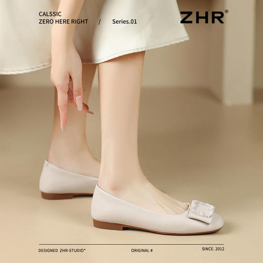 ZHR则则真皮一脚蹬单鞋软底豆豆鞋妈妈鞋2025新款气质百搭女鞋子 商品图8