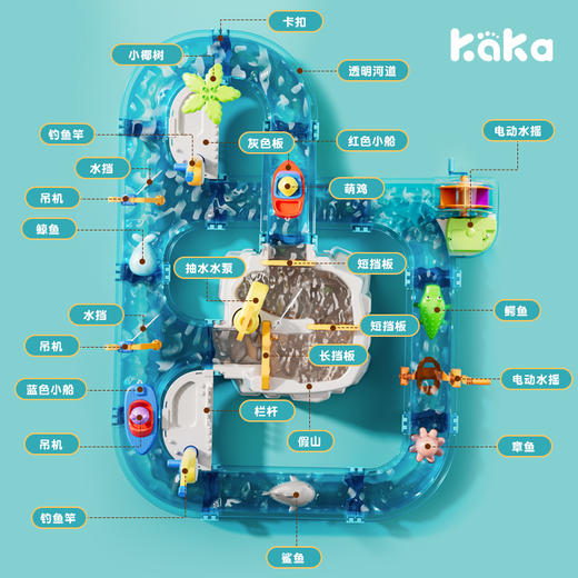 水上乐园模型套装水上冲浪闯关大冒险室内外戏水玩具益智钓鱼游戏 商品图0