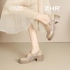 ZHR黑色玛丽珍女款2025新款法式粗跟单鞋夏季厚底透气网纱乐福鞋 商品缩略图8