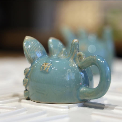 瓦猫手柄杯（青色小） 商品图0