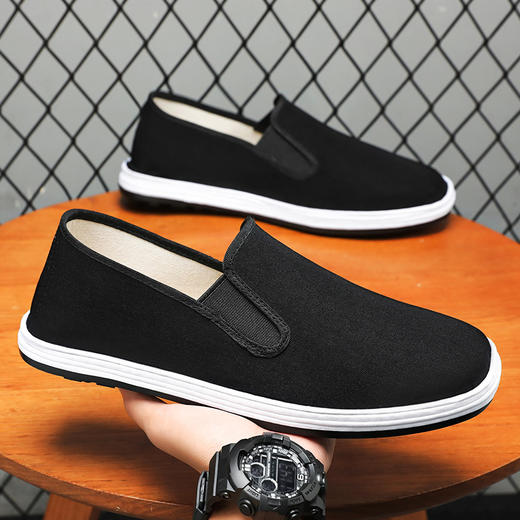 雀说老北京布鞋夏季工作鞋男士一脚蹬男鞋千层底布鞋男布鞋休闲老布鞋ALXGY02 商品图2