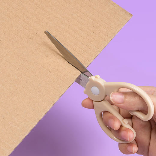 齐心 儿童卡通手工剪刀 B2789 冰淇淋保护套儿童剪刀 草莓粉 1把 商品图2