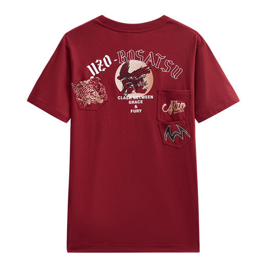 ONIARAI/鬼洗25春夏新品山海鹰鲤多贴袋宽松短袖T恤男式 J850203 商品图4