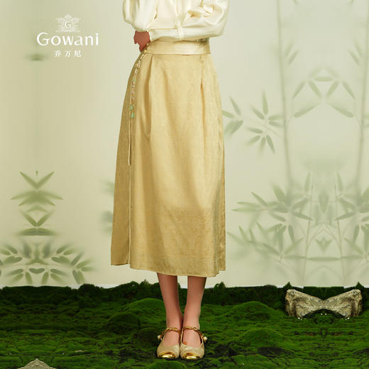 乔万尼真丝半身裙15.5mm提花国风新中式设计半裙EM2D821 商品图3