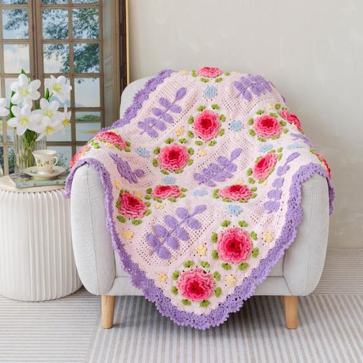 苏苏姐家莫里斯蔷薇花毯手工diy编织钩针毯子毛线团冰条线材料包 商品图1