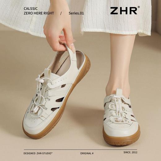 ZHR罗马凉鞋女夏季新款运动凉鞋小白鞋女休闲洞洞鞋女猪笼鞋 商品图8