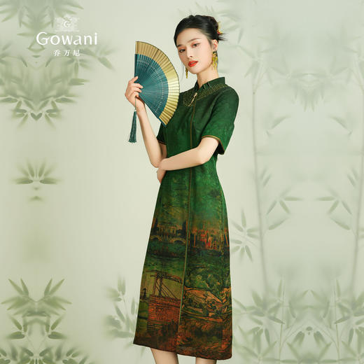 【水上威尼斯】【香云纱】乔万尼24mm旗袍连衣裙重磅真丝桑蚕丝EM2E776 商品图1