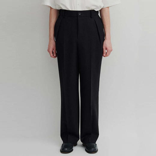 DIGAWEL In tuck Pants 羊毛尼龙混纺耐磨性休闲裤 商品图0