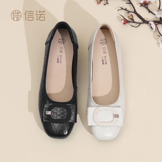 信诺舒适单鞋女2025新款女鞋真皮软底中年女士皮鞋通勤气质妈妈鞋5C5009-26 商品图8