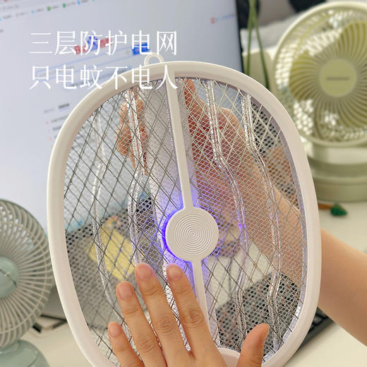 充电式灭蚊神器 电蚊拍可立+手持+防过充保护 双模式灭蚊 拍蚊+蚊灯 快速消灭蚊子~ 商品图1