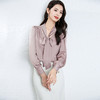 丁摩桑蚕丝衬衣女春季新款重磅真丝双乔法式V领蝴蝶结衬衫高级感上衣AL25013 商品缩略图6