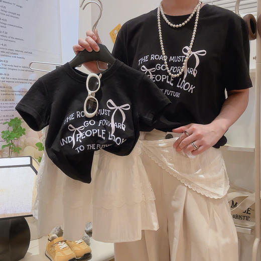 【🔥59.9元/3件起】一家四口❤️懒散猫纯棉A类亲子短袖UPF50+T恤男童女童亲子可穿吸汗透气柔软亲肤店 商品图2