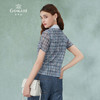 乔万尼新款衬衫女格子短袖衬衫蓝色衬衫女EM2C748 商品缩略图4