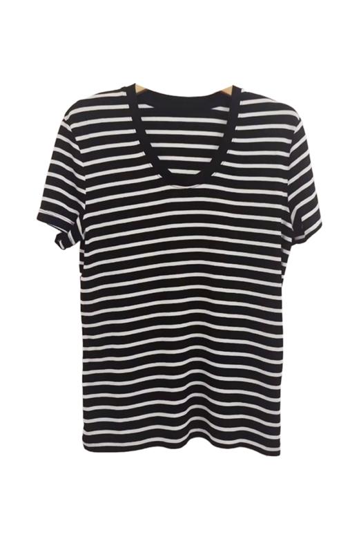 VIVIAN LIU薇薇安刘C2537302夏女装新款大U领针织条纹半袖 商品图5