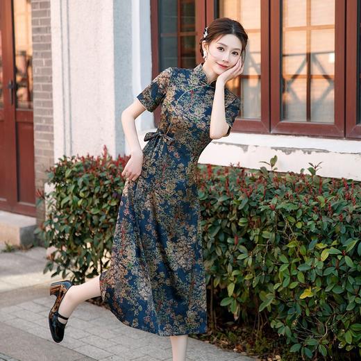 改良日常国风长款，收腰显瘦时尚旗袍裙连衣裙HQ-JYJ-004 商品图1