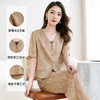 QS-62599792+42599516【桑蚕丝+亚麻】丝麻混纺短款小衫长裤套装女通勤休闲西裤套装女 商品缩略图2