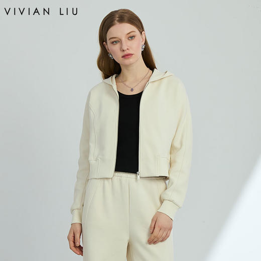 VIVIAN LIU薇薇安刘V2517310梅春女装新款时尚连袖带帽运动外套 商品图0
