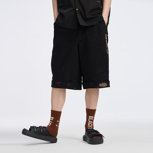 ONIARAI/鬼洗 石化古乌符号印花七分裤 24A0543 商品图0