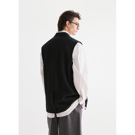 棉仓3621099002-【阁中雅仕】廓形戗驳领休闲西装马甲 商品图2