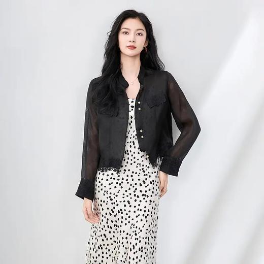 【高货wl】全新升级【铂金会员358/天猫479/差价121】(12208) 洛诗琳新中式高级感雅致真丝欧根纱上衣夏季新款时尚外套 商品图3