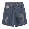 ONIARAI/鬼洗25春夏新品泥棒蓝双鱼刺绣牛仔男式短裤 25N0546 商品缩略图3