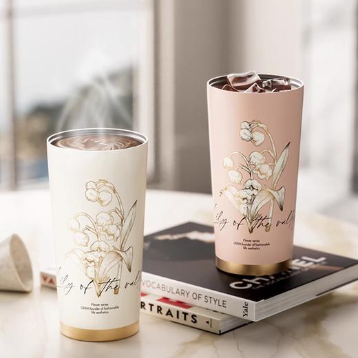 【多样屋专柜】多样屋铃兰系列闪耀保温杯咖啡杯 女士高颜值吸管水杯500ml 商品图2