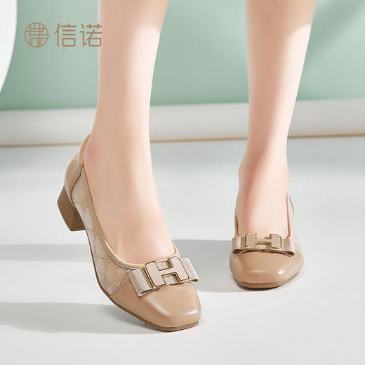 信诺网纱妈妈鞋2025新款夏季粗跟软底单鞋中老年透气休闲凉鞋女款5C1935-11 商品图4